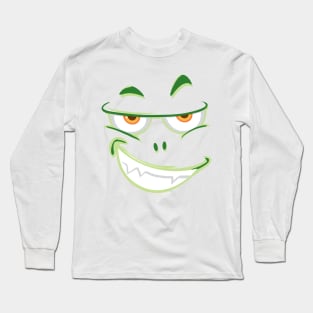 intimidate green monster face Long Sleeve T-Shirt